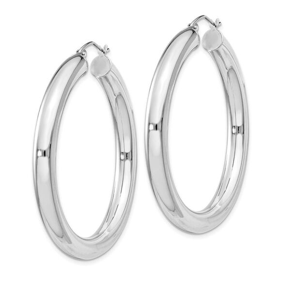 5mm, Sterling Silver, Large Round Hoop Earrings - 45mm (1 3/4 Inch)